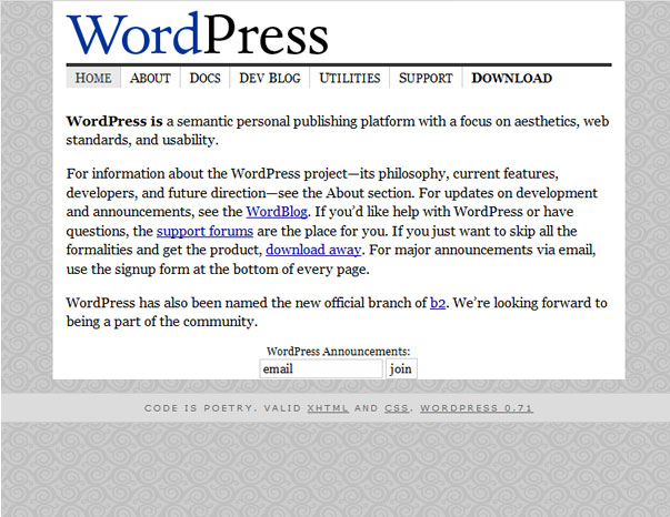 WordPress 2003